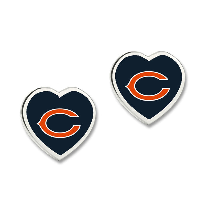 Chicago Bears 3D Heart Earrings