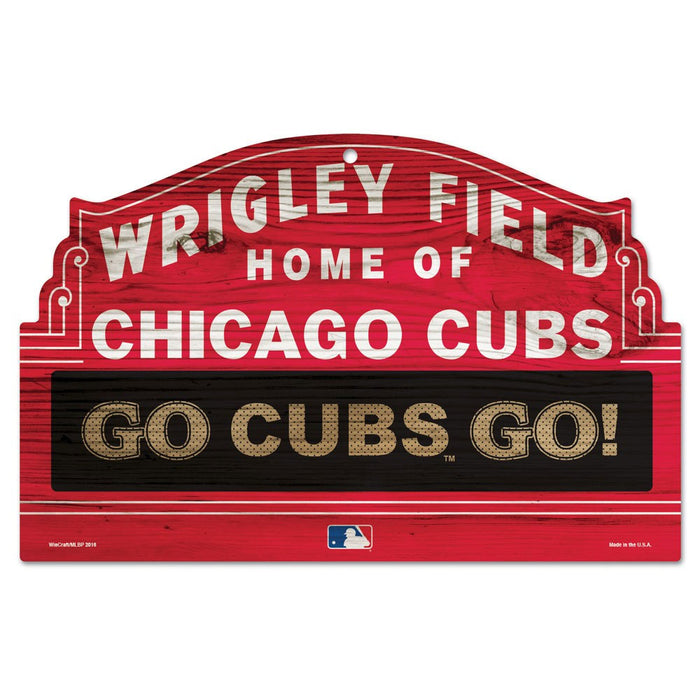 Chicago Cubs Marquee Sign 11" x 17" Wood Sign