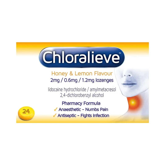 Chloralieve Honey & Lemon Sore Throat Lozenges
