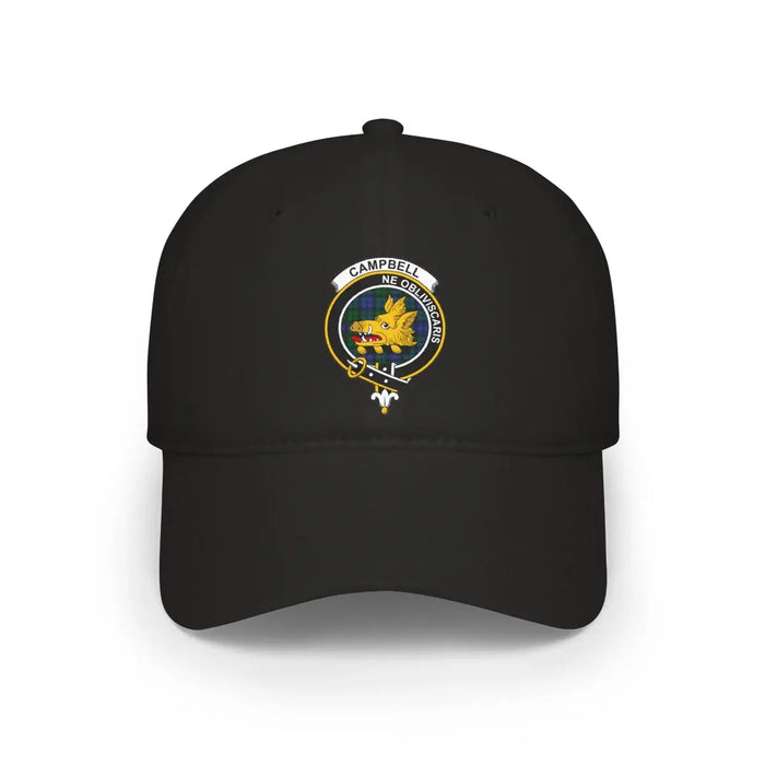 Black Clan Campbell low-profile cotton cap with printed boar’s-head crest