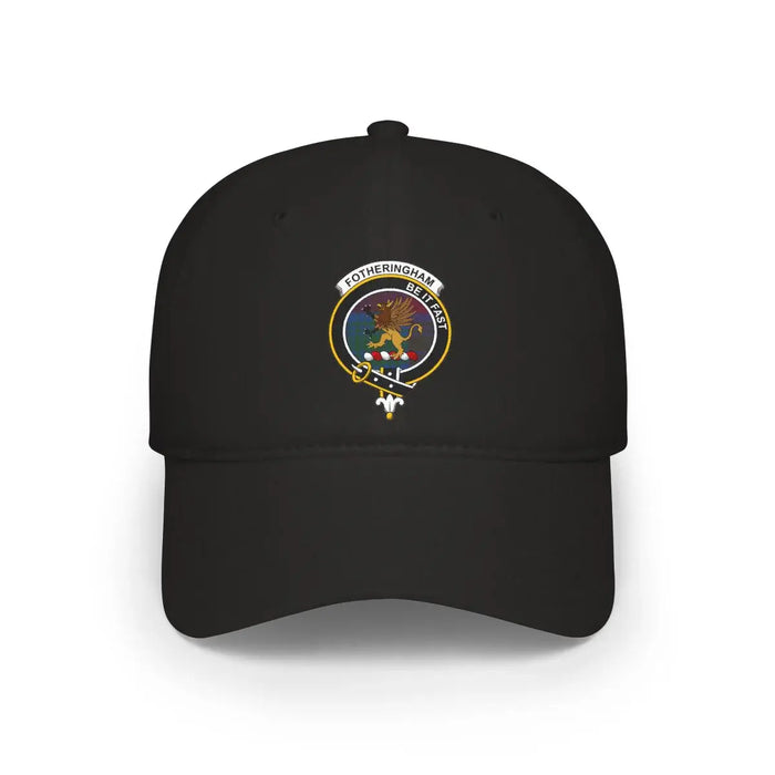Clan Fotheringham crest printed baseball cap in black — low-profile cotton Scottish heritage cap