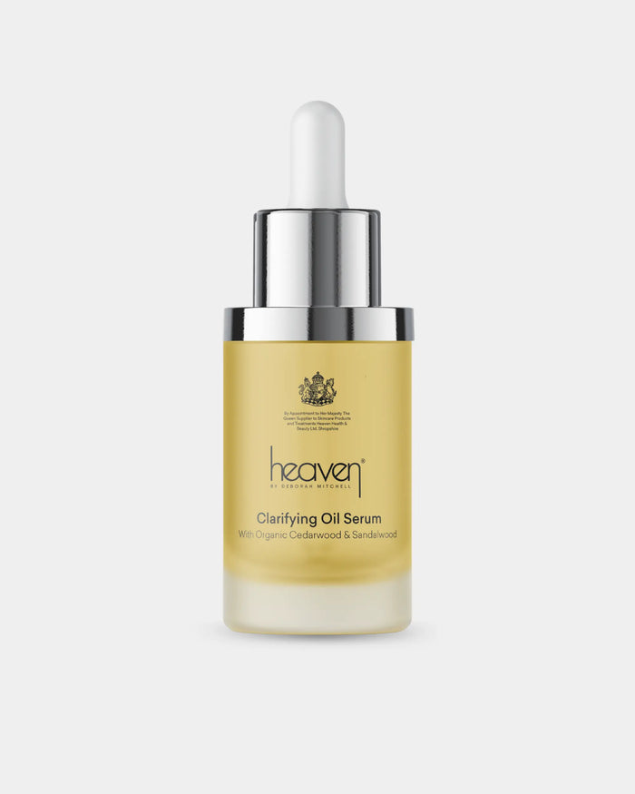 Heaven Clarifying Oil Serum bottle on a white background