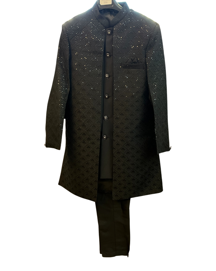 Classic Black - Mens Double Layered Sherwani / Indo-Western - Fantastic Value - KCS6625 06TT26