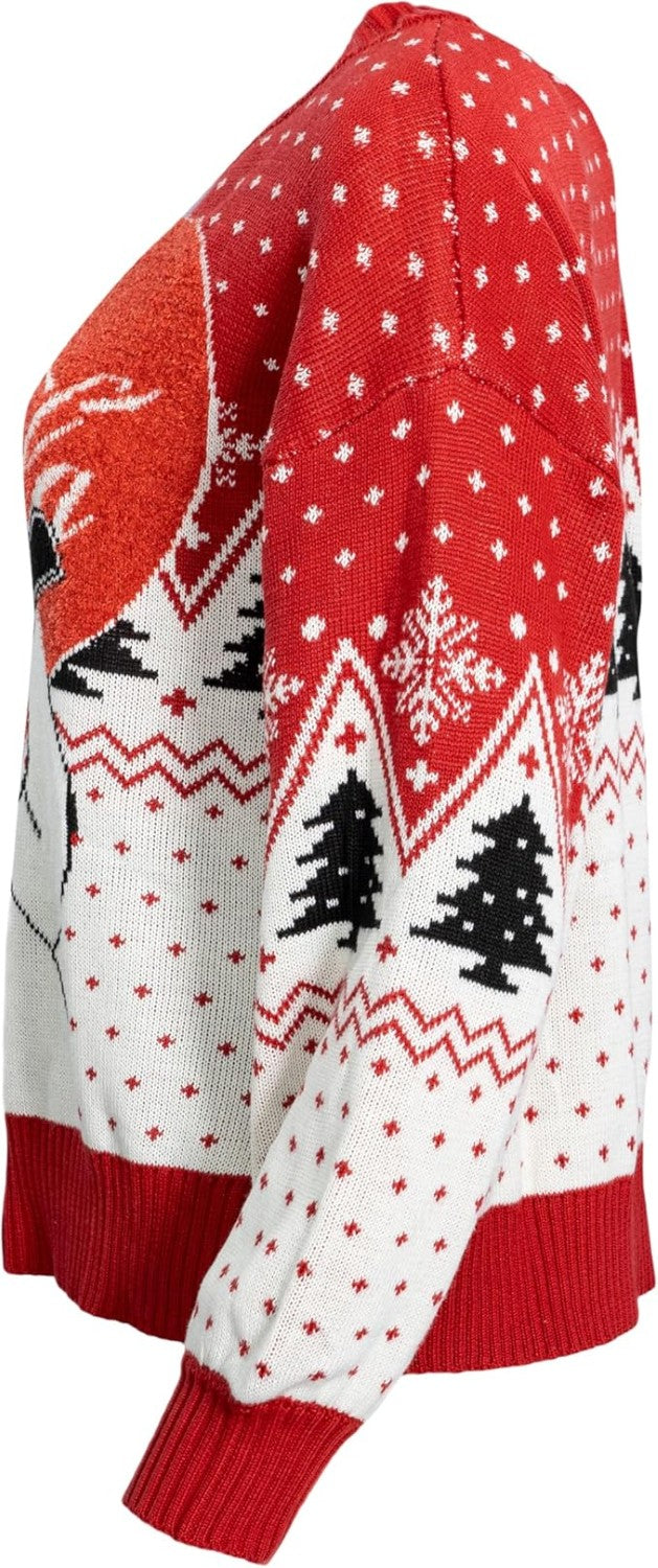 Coca Cola Heart Polar Bear Drinking Women's Ugly Christmas Sweater