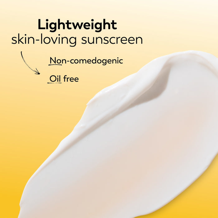 Texture swipe. Lightweight skin loving sunscreen. Non comedogenic. Oil free