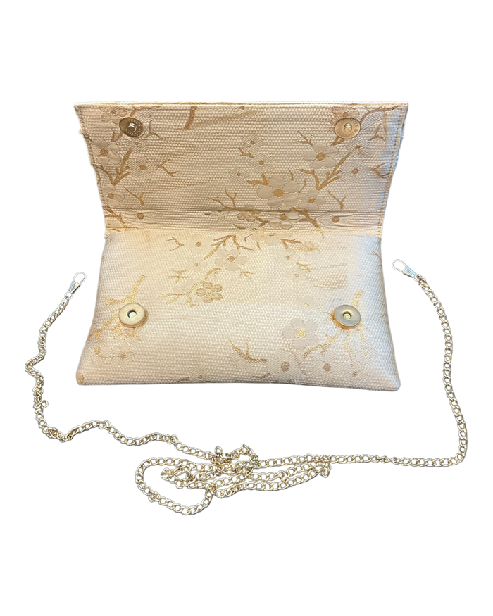 Cream - Handloom Brocade Clutch Bag / Handbag -Bollywood / Weddings - JS16b 06A26