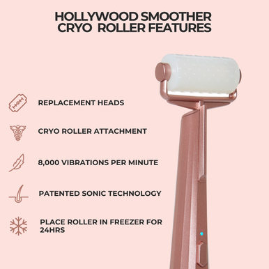 Cryo Roller, Attachment Head for The Hollywood Smoother- Rose Gold