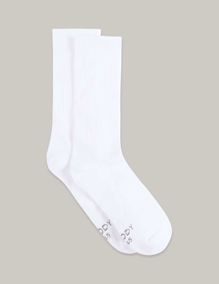 Cushioned Crew Socks - White