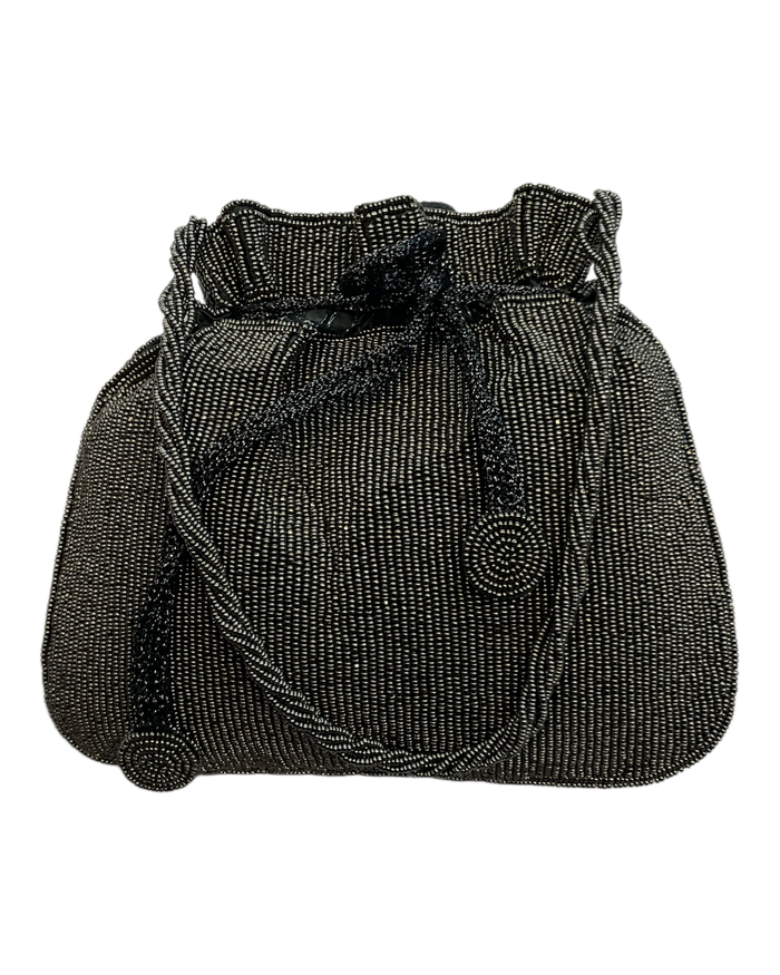 Dark Grey - Rich Hand Embroidered Potli Bag / Handbag -Bollywood / Weddings - AKB282 11KJ25
