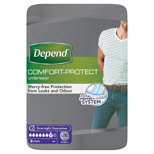 Depend Comfort Protect Mens Pants Large/XL 9 Pants