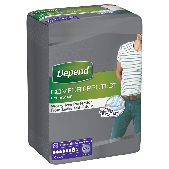 Depend Comfort Protect Mens Pants Large/XL 9 Pants