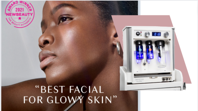 woman with beautiful glowing skin from DiamondGlow treatment