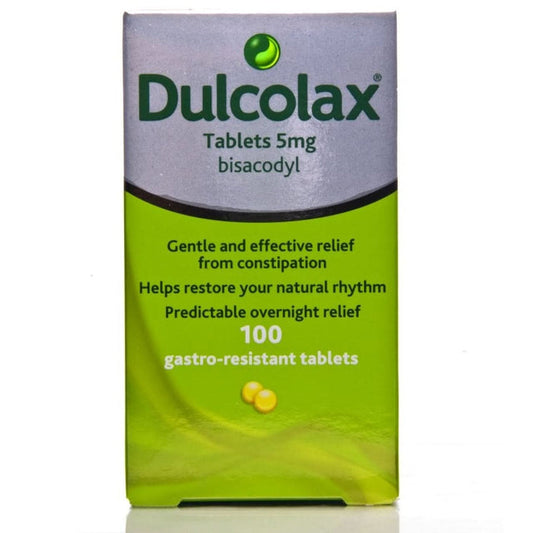 Dulcolax Adult 5mg Bisacodyl Laxative for Constipation Relief 100 Tablets