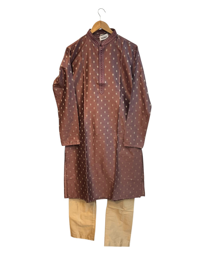 Dusty Pink  - Rich Linen Mens Indian Kurta set - UK Stock - Weddings / Walimas , Sangeet, Diwali, Eid, Mehndi / Henna - NAD25714 VY