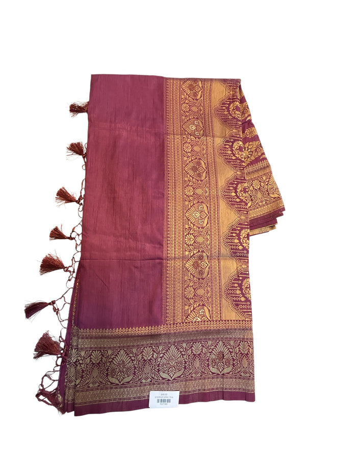 Dusty Pink - Traditional Handloom Saree with Blouse Piece - UK stock - 24hr Dispatch - SP2630 KP