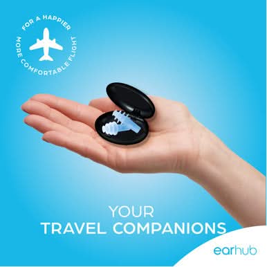 EarHub Flywell Pressure Regulated Earplugs Includes Travel-Friendly Carry Case