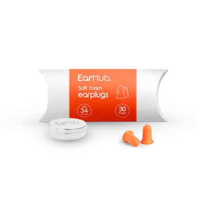 EarHub Premium Soft Foam Earplugs Orange 30 Pairs