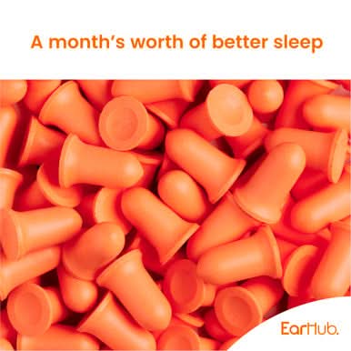 EarHub Premium Soft Foam Earplugs Orange 30 Pairs