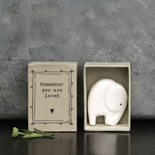 East of India East of India Porcelain Matchbox Elephant