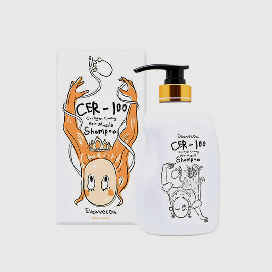 Elizavecca CER-100 Collagen Coating Hair Muscle Shampoo asian authentic genuine original korean skincare montreal toronto calgary canada thekshop thekshop.ca natural organic vegan cruelty-free cosmetics kbeauty vancouver free shipping clean beauty routine skin makeup kpop stayz stan fandom photocard stray kids treasure ateez atiny