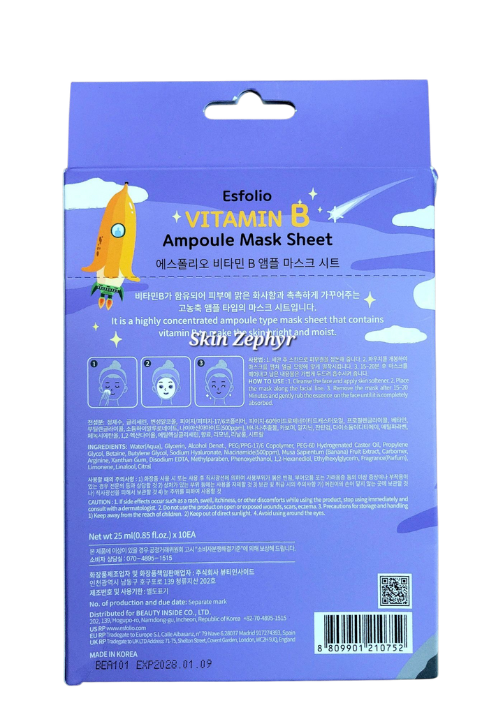 Esfolio Vitamin B Ampoule Mask Sheet