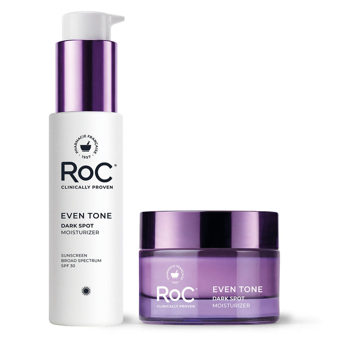 RoC skincare products (even tone + lift MOISTURIZER SPF, even tone moisturizer)