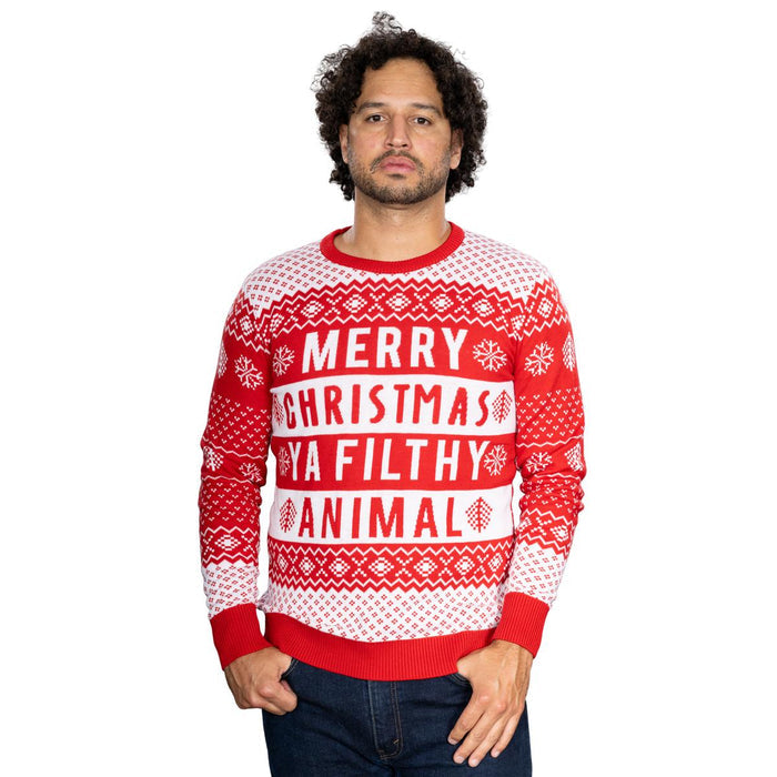 Filthy Animal Adult Unisex Ugly Christmas Holiday Red Sweater