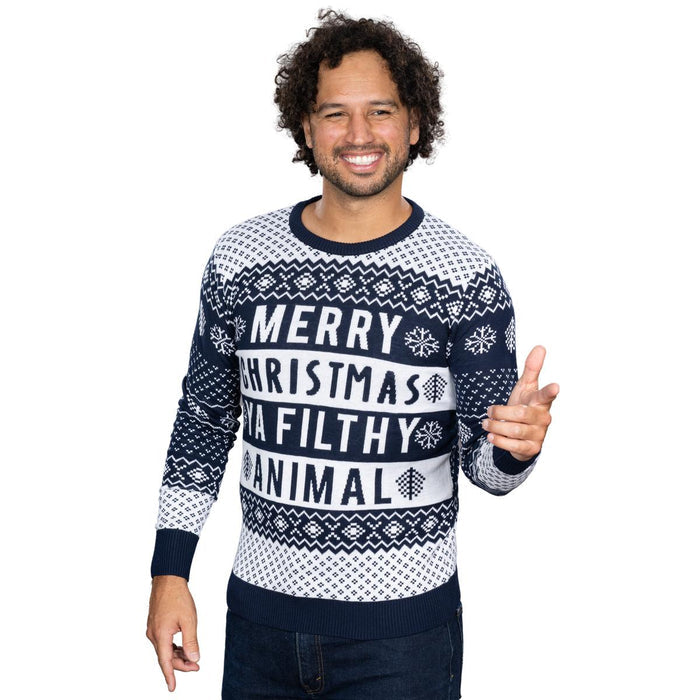 Filthy Animal Navy Ugly Christmas Adult Unisex Sweater