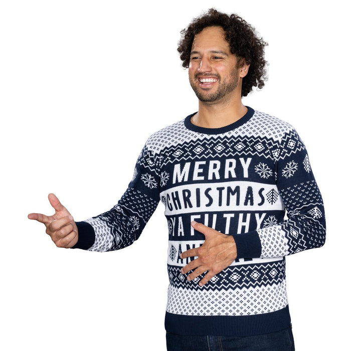 Filthy Animal Navy Ugly Christmas Adult Unisex Sweater