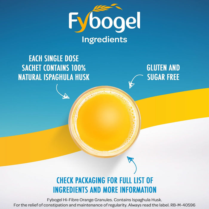 Fybogel hi-fibre orange natural fibre sachets