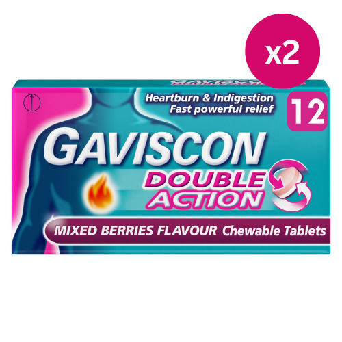Gaviscon Double Action chewable tablets mixed berry x2