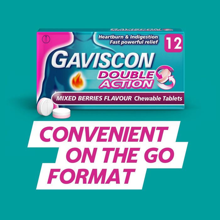 Gaviscon Double Action chewable tablets mixed berry x2