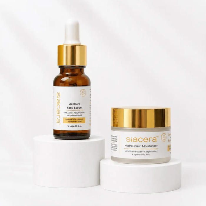 Siacera Glow Kit - Serum and moisturiser duo for radiant skin, formulated with AzeCera Serum + HydraShield