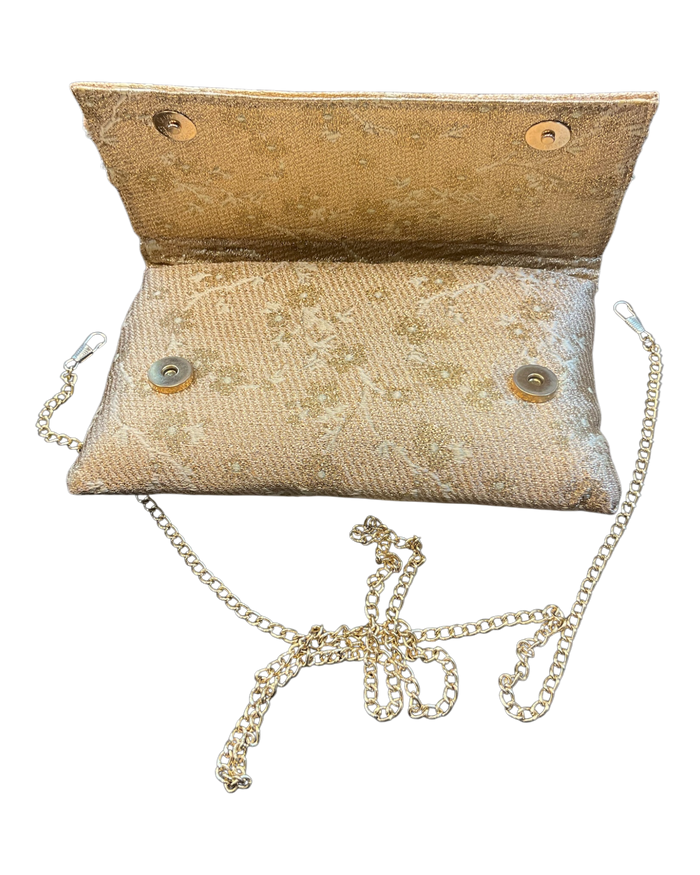 Gold - Handloom Brocade Clutch Bag / Handbag -Bollywood / Weddings - JS16a 06A26