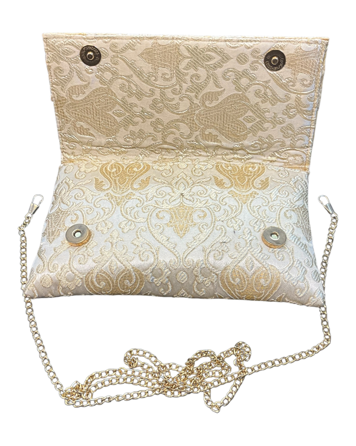 Gold - Handloom Brocade Clutch Bag / Handbag -Bollywood / Weddings - JS16c 06A26