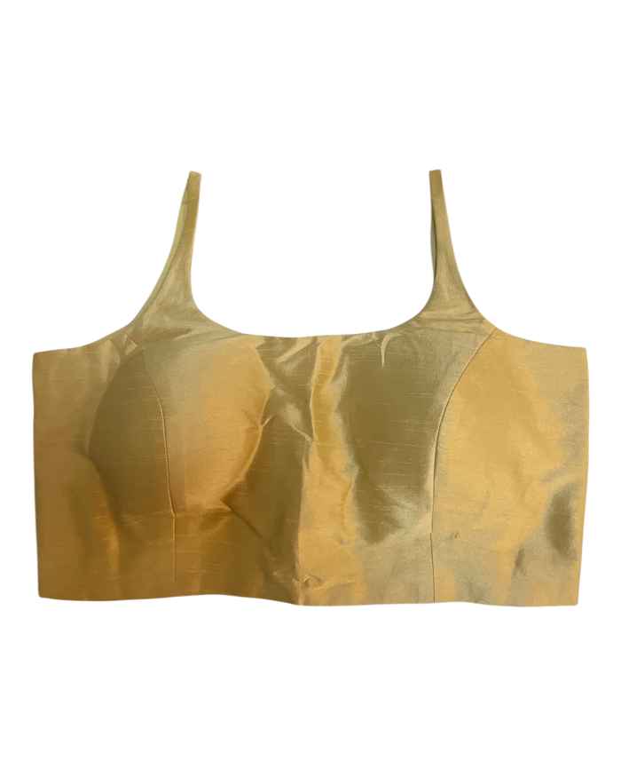 Gold - Rich Banarasi Thin Strap Designer Saree blouse with cups, 38" - UK Stock - Quick Delivery - RNK - R651- H (Copy)