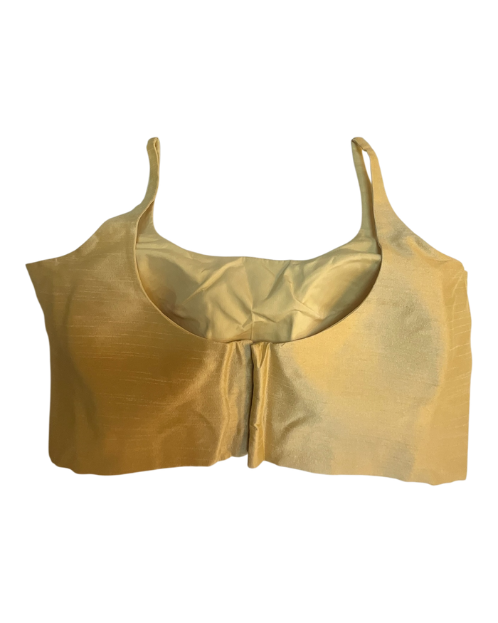 Gold - Rich Banarasi Thin Strap Designer Saree blouse with cups, 38" - UK Stock - Quick Delivery - RNK - R651- H (Copy)
