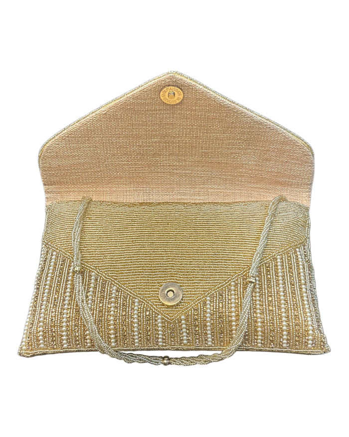 Gold - Rich Hand Embroidered Clutch Bag / Handbag -Bollywood / Weddings - MJ061 06KP26