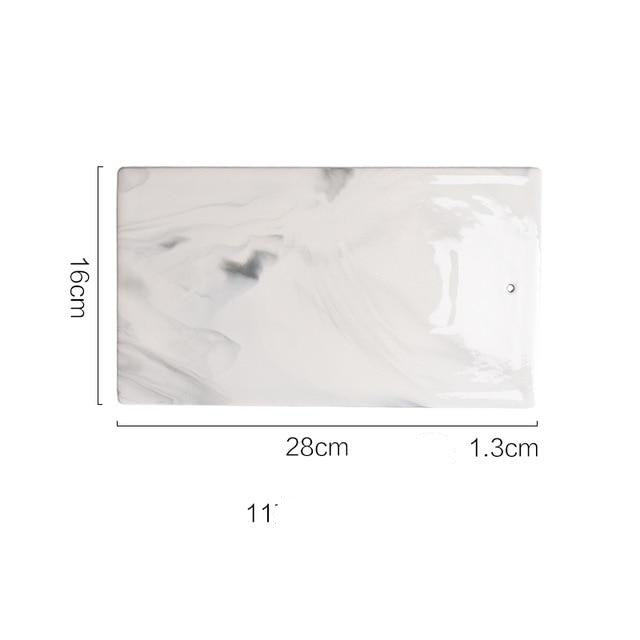 Gray Rectangle Marble Trays