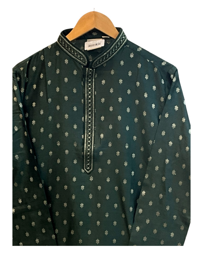 Green - Well Made Mens Indian Kurta set - UK Stock - Weddings / Walimas , Sangeet, Diwali, Eid, Mehndi / Henna - NAD25713 VY