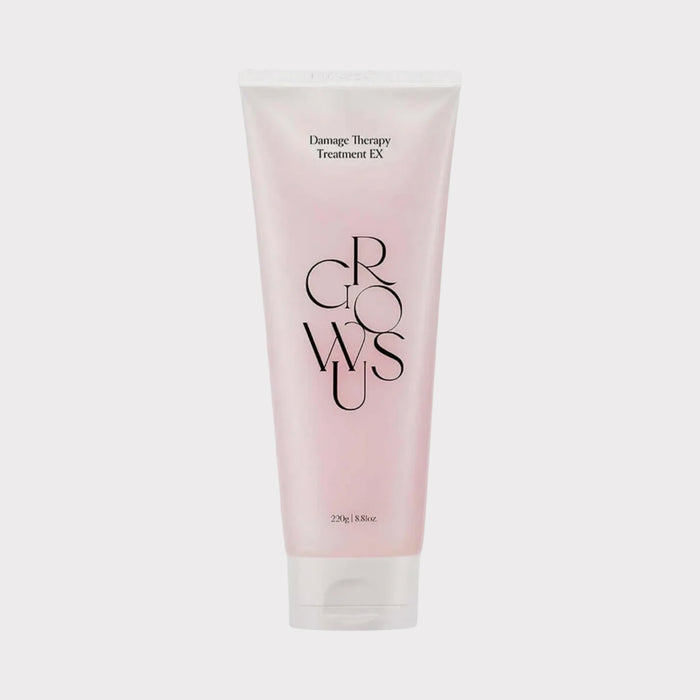 GROWUS Damage Therapy Hair Treatment EX (220g) is a, high-performance, Korean salon-level cream-to-serum treatment designed for severely damaged, dry, and brittle hair. It uses 7-layer collagen, marine pearl extract, and protein complexes to intensely nourish, reduce split ends, and restore softness and elasticity within 3–5 minutes