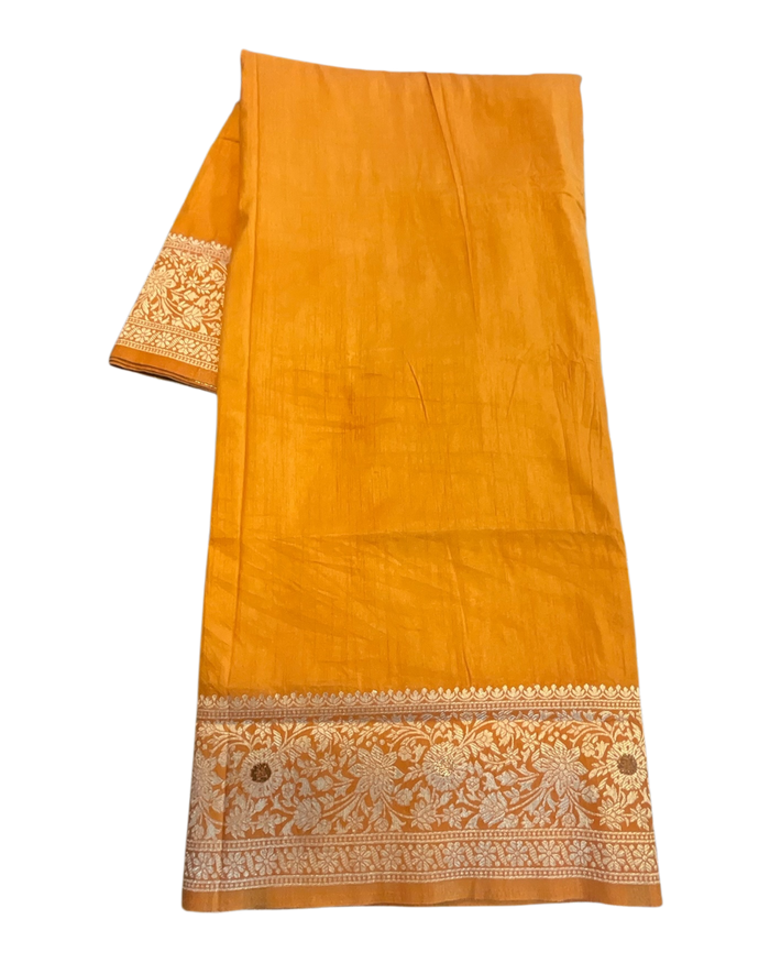 Haldi / Mustard Yellow 1 - Traditional Handloom Saree with Blouse Piece - UK stock - 24hr Dispatch - SP2630 KP