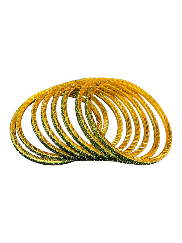 Henna / Mehndi Green - Set of 8 Stone Bangles -  M to XXL - HAN2601 07Ka26