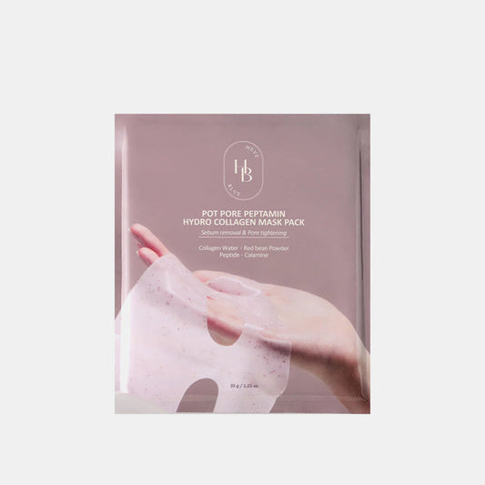 HEVEBLUE Pot Pore Peptamin Hydro Collagen Mask Pack is an advanced Korean hydro collagen sheet mask to refine the look of pores while boosting hydration and elasticity. Infused with peptides, collagen, and hydrating ingredients, it helps improve the appearance of uneven texture and leaves skin looking smoother, firmer, and more refreshed.