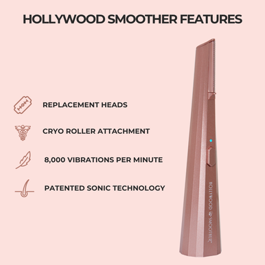 Hollywood Smoother, Replacement Heads- Rose Gold