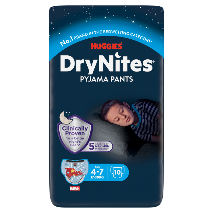 Huggies Drynites Pyjama Pants Boy 4-7 Years 10 Pack