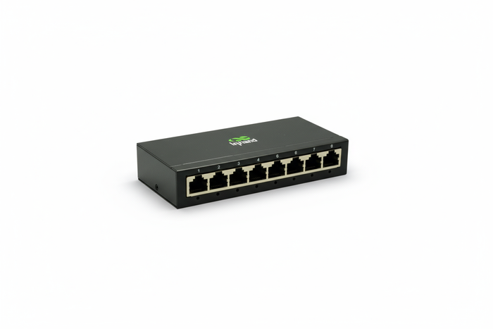 InHand ES220-8P-1T 9-Port High-Power PoE+ Unmanaged Switch | 8 PoE Ports with 120W Total Output | Fanless Metal Case for High-Density CCTV & AP Deployment