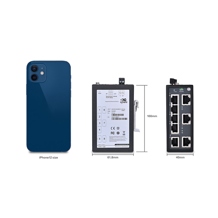 ISE2008D | 8-Port Unmanaged Industrial Ethernet Switch with Certificate of UL, CE, FCC, 8*10/100 Base-T(X) RJ45 Ports, DIN-Rail Mounting, 2-Pin Anti-Reverse Terminal, QoS, BSP, Plug and Play