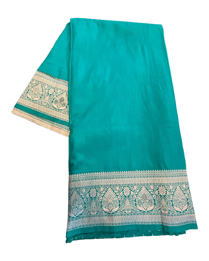 Jade Green - Traditional Handloom Saree with Blouse Piece - UK stock - 24hr Dispatch - SP2630 KP
