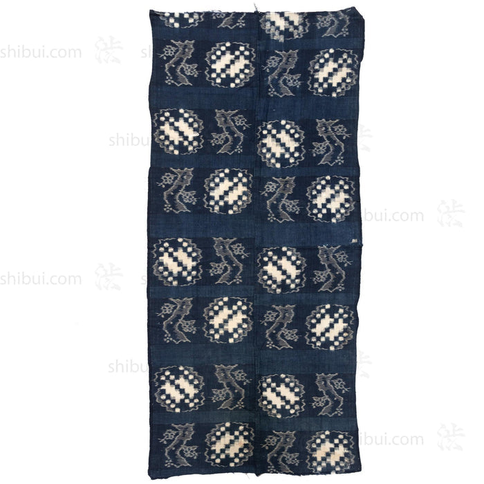 Japanese Indigo Egasuri Ikat Panels with Cherry Tree Motif